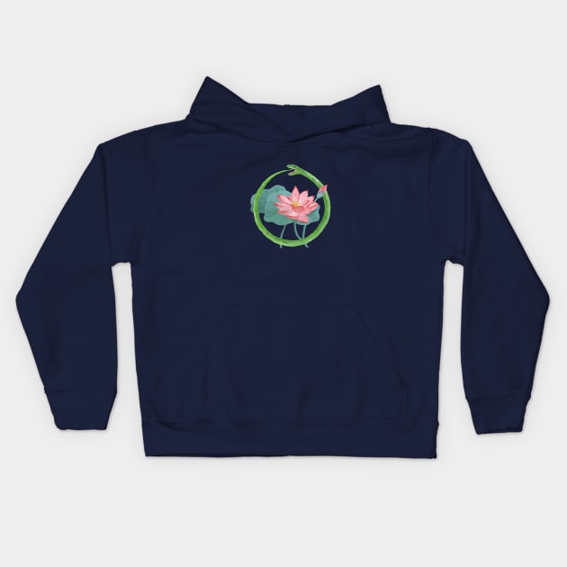 Ouroboros and Lotus Kids Hoodie by Das Brooklyn